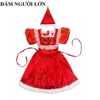 ĐẦM NOEL VẢI NHUNG KÈM NON  CHO NGƯỜI LỚN FREE SIZE 60KG