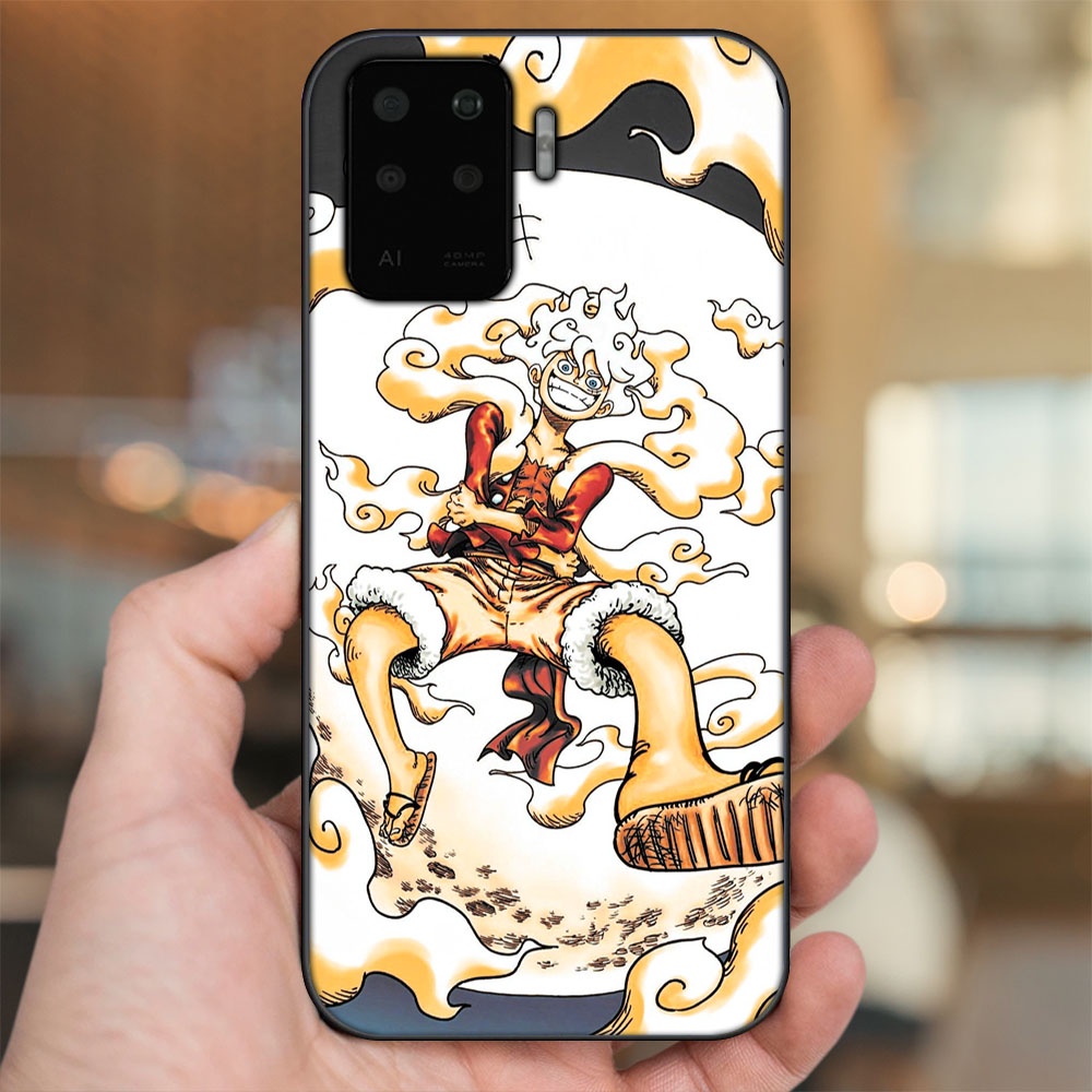 Ốp lưng Oppo A94 viền đen in hình Luffy Gear 5 Nika One Piece Đảo Hải Tặc