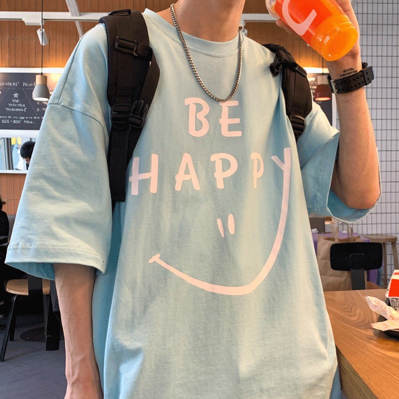 Áo Thun Mùa Hè 100% Cotton Tay Ngắn Dáng Rộng Phong Cách Thời Trang Hong Kong 2022 Cho Nam Giới