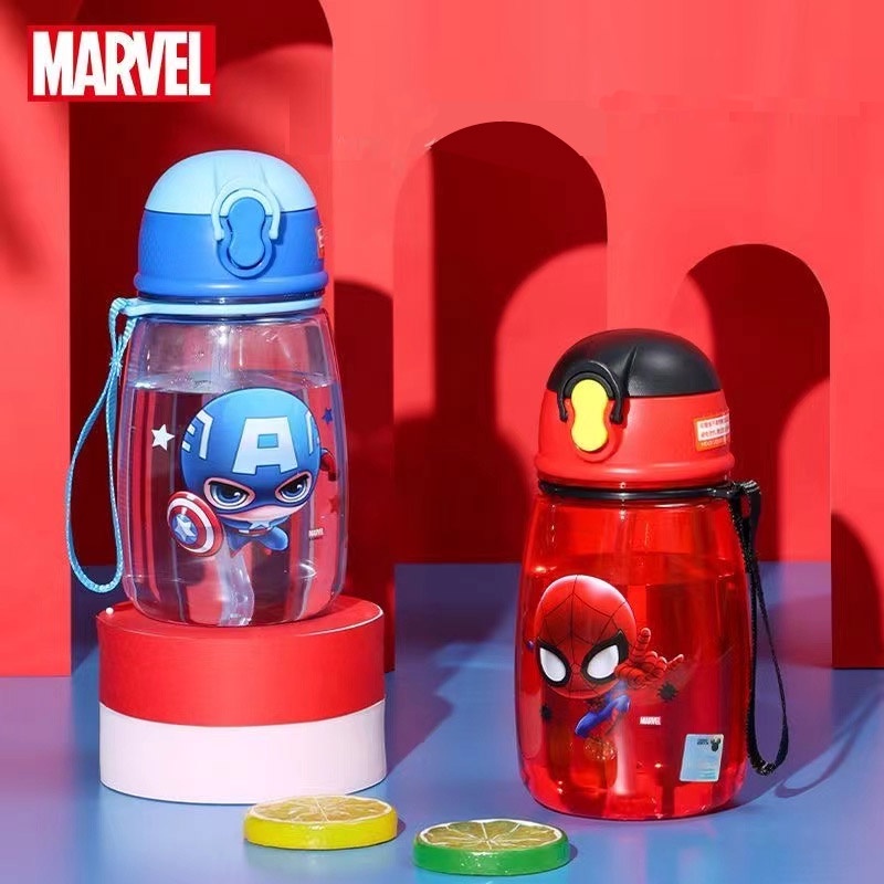 Bình nước Disney Spiderman/Captain America/Princess người nhện cho bé loại cao cấp