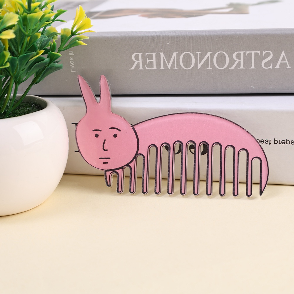 Lược Chải Tóc Mặt Phẳng In Hình Thỏ Hoạt Hình Bằng Acrylic Dễ Thương Có Thể Thay Đổi Màu Sắc