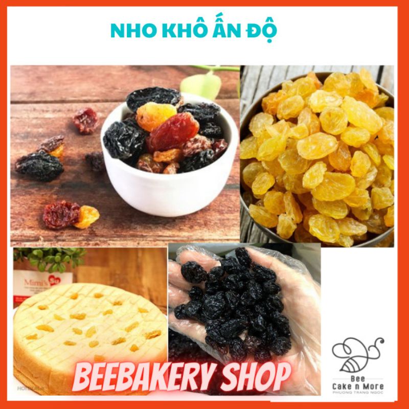 Nho khô đen / nâu/ vàng Ấn Độ chua chua ngọt ngọt, mềm dẻo 100g