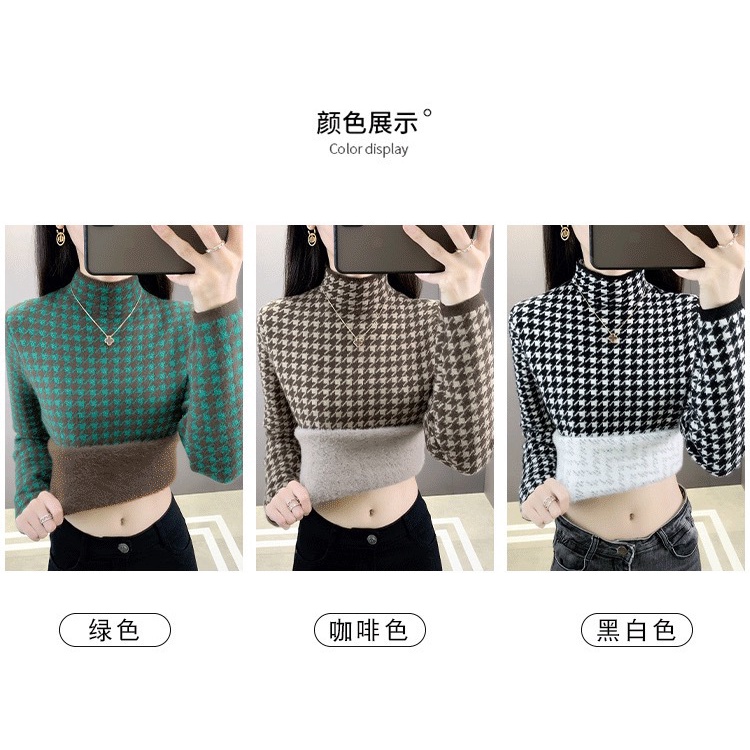 Áo Sweater Lông Cừu Dày Dặn Ấm Áp Thời Trang Mùa Thu Đông Cho Nữ