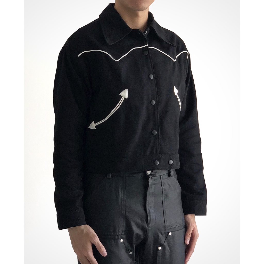 Áo khoác jeans đen form dáng cropped 99PROJECT