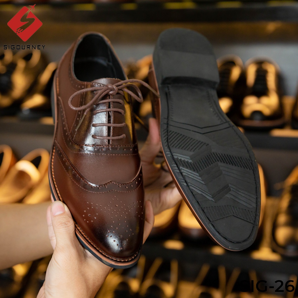 Giày Oxford nam màu nâu sang trọng - Giày công sở cao cấp MANZO - LUX 105 - Manzo Store
