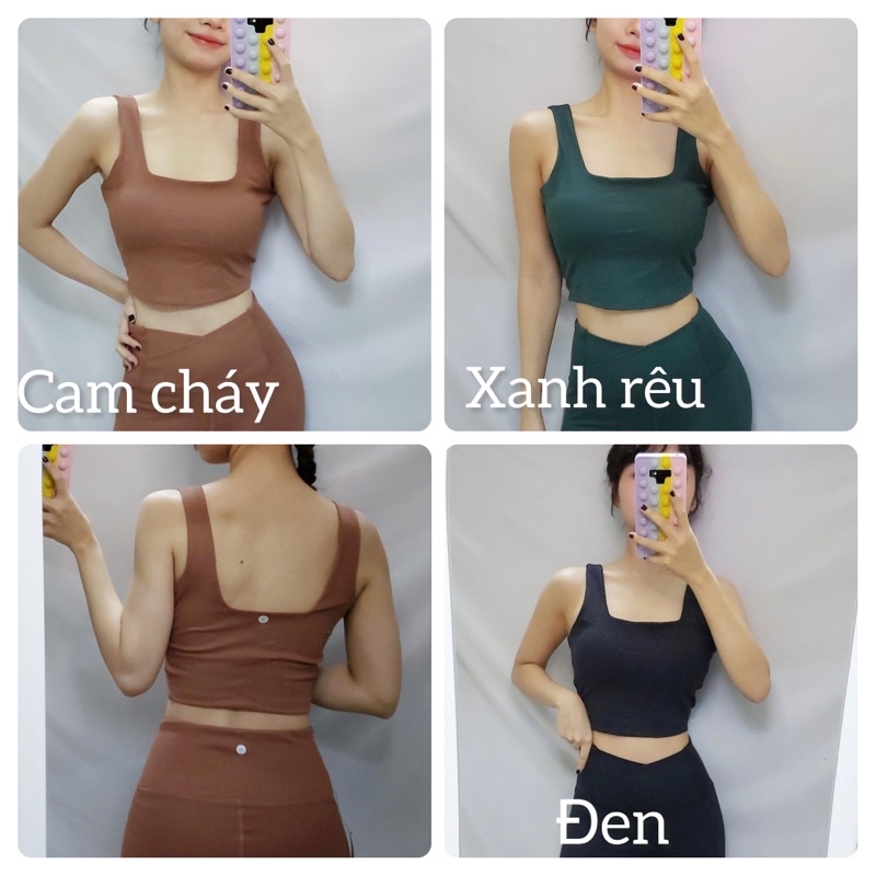 Áo Bra Tập Gym Yoga Dáng Croptop Sẵn Mút  Co Giãn Tốt Hàng Xuất Xịn