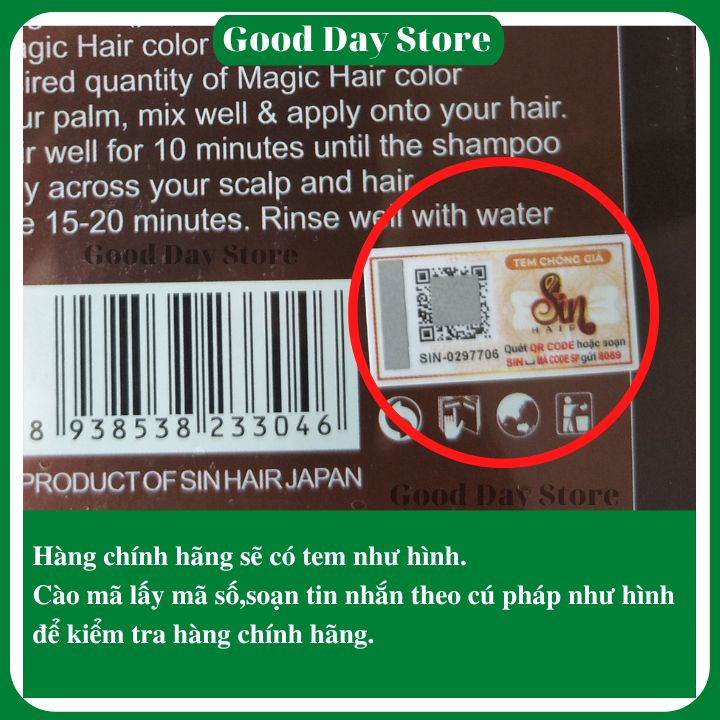 Dầu gội phủ bạc tóc Sin Hair chiết xuất từ Nhân Sâm Nhật Bản - Phủ đen và phủ nâu chỉ trong 20 phút