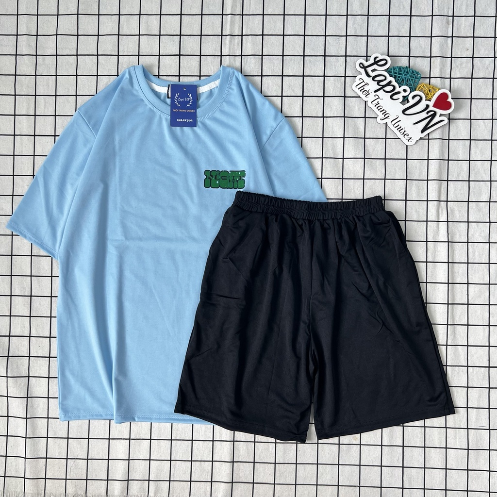 Đồ Bộ Hoạt Hình Unisex In Chữ NIGHT – Lapi VN, Set Cartoon, Freesize, Thun Cotton, Nam Nữ Đều Mặc Được