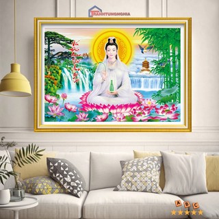 Tranh đính đá, tranh thêu chữ thập quan thế âm bồ tát DD9751 DV6538 DF585 LG1374