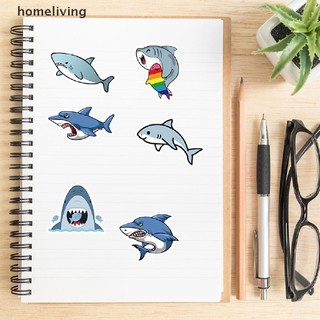 Bộ 50 Miếng Dán Trang Trí Hình Cá Mập Graffiti Dễ Thương