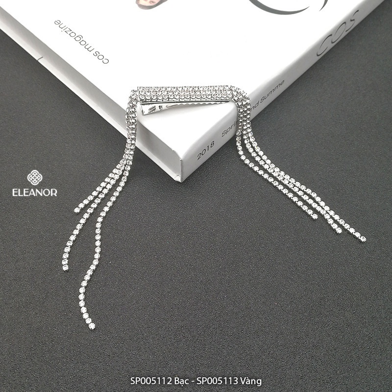 Kẹp tóc mái nữ Eleanor Accessories thiết kế tua rua đính đá phụ kiện trang sức 5112