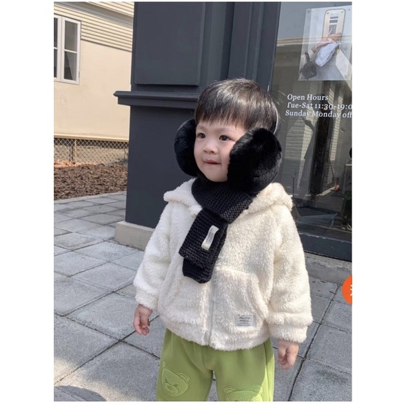 Áo lông cừu bé trai bé gái cực xinh bao ấm 8-18kg
