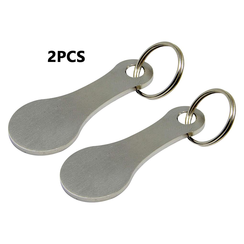 Set 2 Chìa Khóa Xe Đẩy Mua Sắm Thay Thế Tái Sử Dụng Linh Hoạt Kèm Móc Khóa