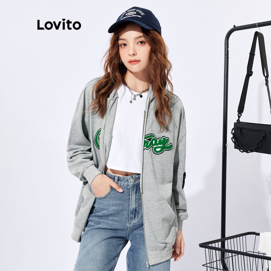 (GI? TR?C TI?P TR?C TI?P B?t ??u l��c 10:30)KOL's pick ?o len Lovito qu�� c? unisex h?a ti?t ch? c��i kh��a k��o c�� t��i d?y r��t m��u tr?n phong c��ch th??ng ng��y