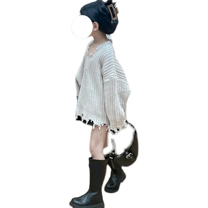 Áo Sweater Cổ V Kiểu Hàn Quốc Thời Trang Thu Đông 2022 Cho Bé