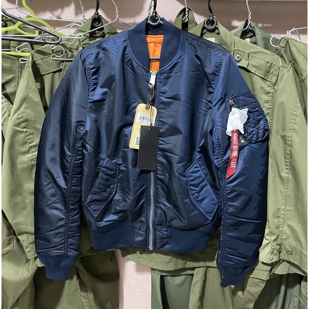 Áo Ma-1 hàng chính hãng Alpha industries màu xanh dương