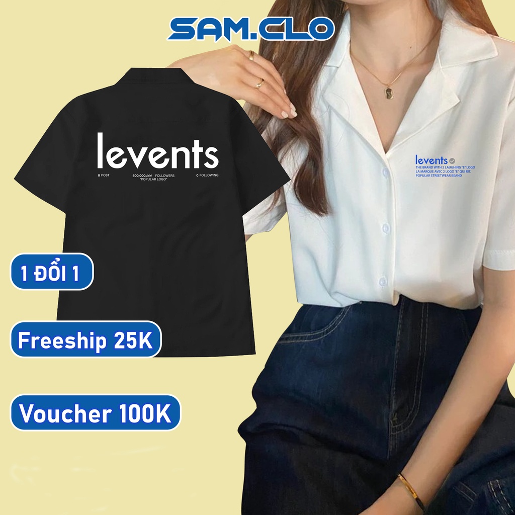 Áo SƠ MI nam nữ SAM CLO tay lỡ cổ bẻ phong cách ulzzang form freesize dáng rộng unisex KATE LEVENTS
