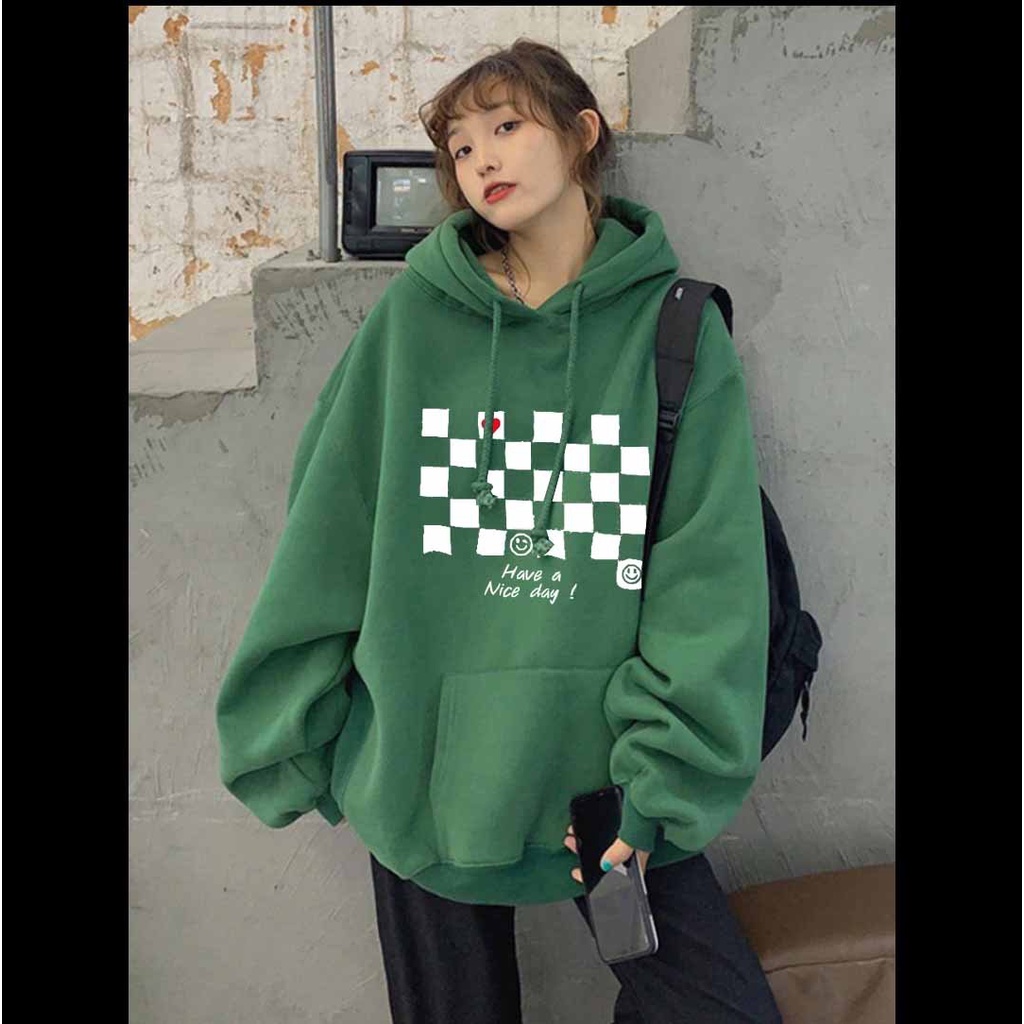 [FREESHIP]Áo Khoác HOODIE Nam Nữ In Hình Bàn Cờ Chất Vải Dày Dặn Ấm Áp