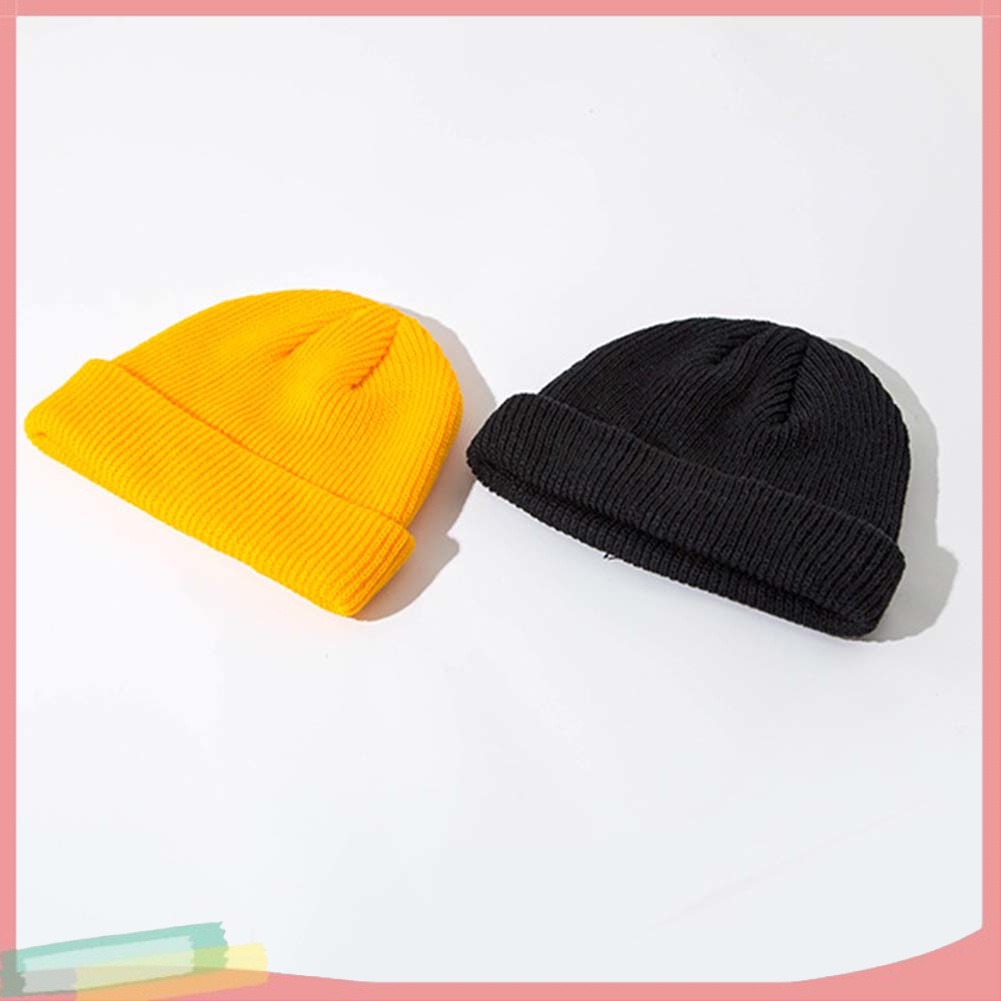 Mũ Len Tròn Trùm Đầu Nhiều Màu Trơn Phong Cách Thủy Thủ Cá Tính Cho Nam Nữ