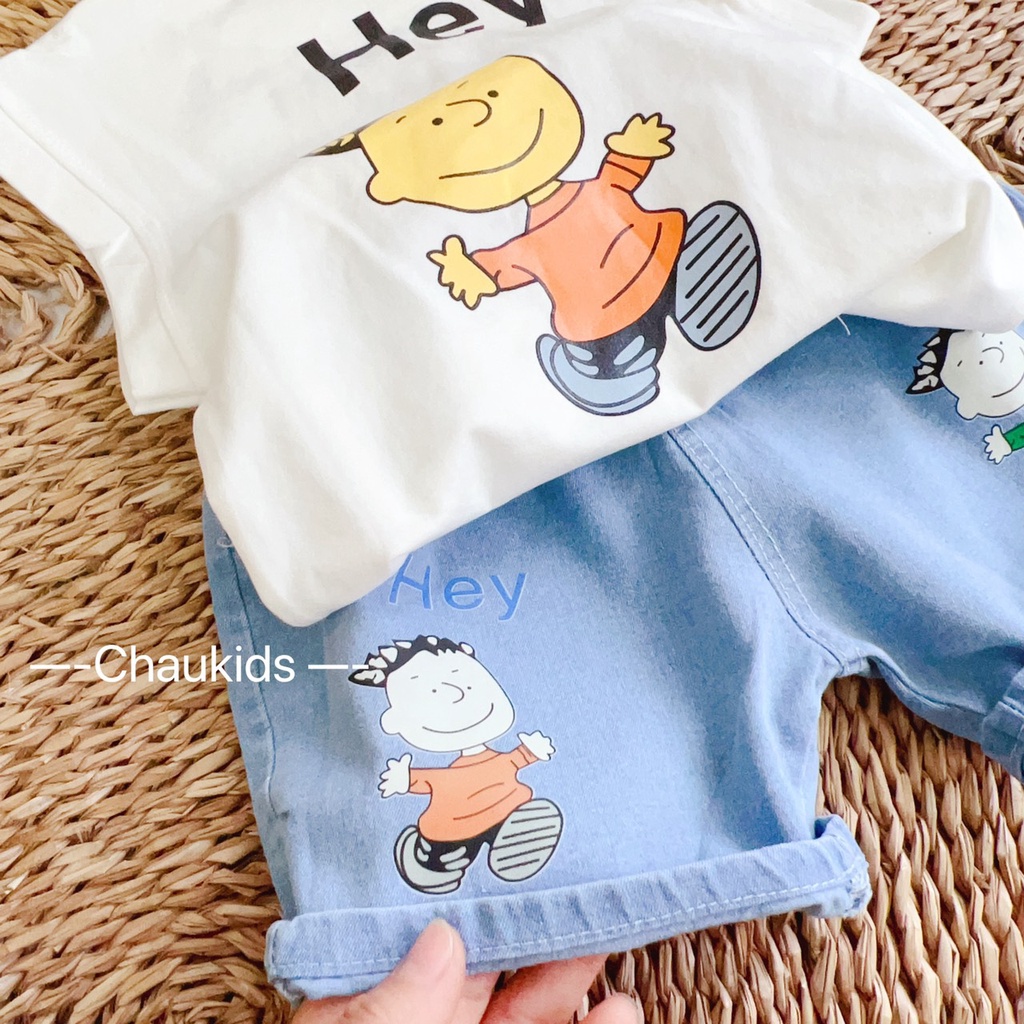 SALE SET SAT NÁCH QUẦN JEAN BÉ TRAI SIZE 8-18KG(SNHEY)