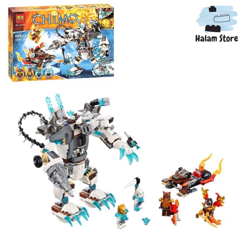 Mô hình lắp ráp non-lego Chima Bela 10355 70223- Đồ chơi xếp hình mô hình Robot gấu trắng Claw Driller của Icebite