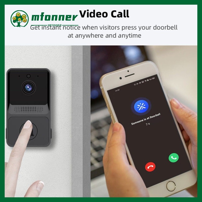 Chuông Cửa Có Camera Thông Minh Kết Nối Wifi Hỗ Trợ Tầm Nhìn Ban Đêm