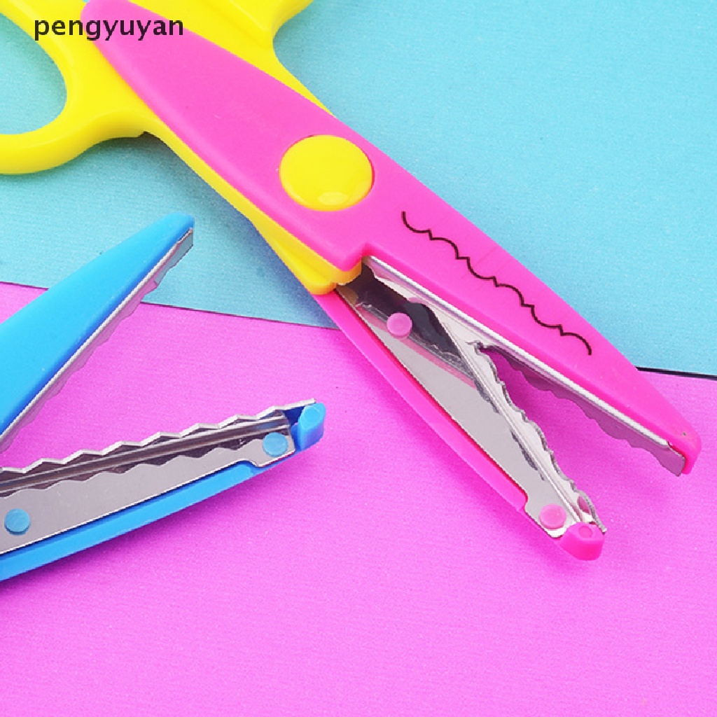 Kéo Cắt Giấy Thủ Công 6 Họa Tiết Viền Cong Trang Trí DIY Cho Bé