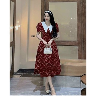 ĐẦM MIDI HOA NHÍ BIGSIZE CHẤT NHUNG TĂM CHO NÀNG CHUBBY DẠO PHỐ