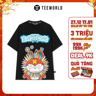 Áo thun Teeworld Xalo Cat - TW Zoo Collection Đen Nam Nữ Form Rộng Unisex