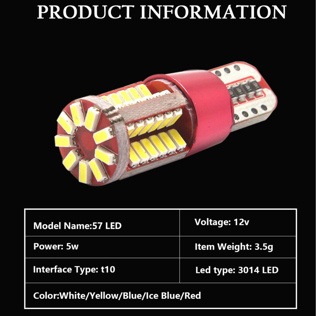 LYMOYO 1 Đèn Led T10 W5W 57smd Siêu Sáng Cho Xe Hơi