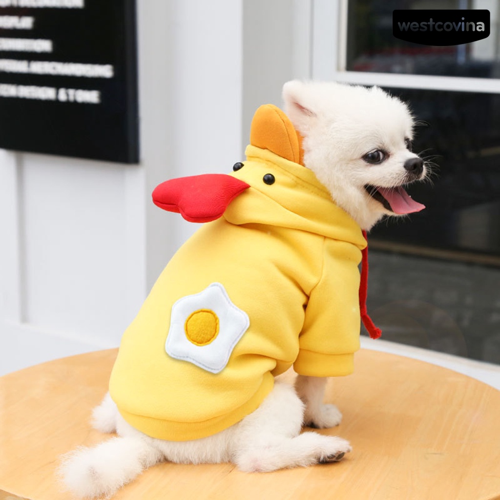 [COD]♘Áo Hoodie Hình Gà Thân Thiện Với Da Hóa Trang Cho Thú Cưng