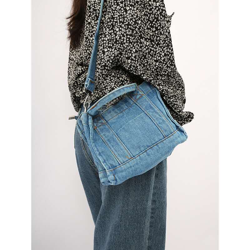 Túi xách nữ JASMIN NOIR Denim Túi đeo chéo đơn giản nắp