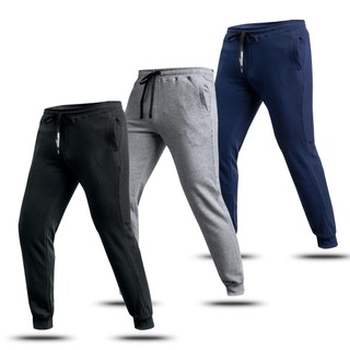 Quần jogger dài thun nỉ cotton thể thao nam trơn amjgn01