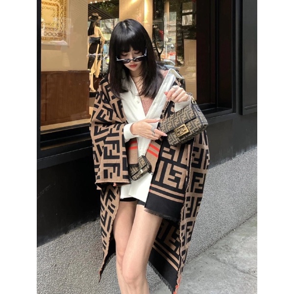 Áo choàng FD cao cấp dạ dày dặn , áo choàng nữ Thu đông 2023