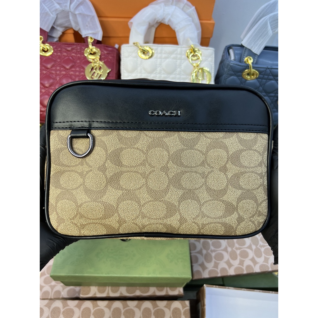 Túi đeo chéo nam da Coa-ch, chống nước chống trầy. Fullbox!