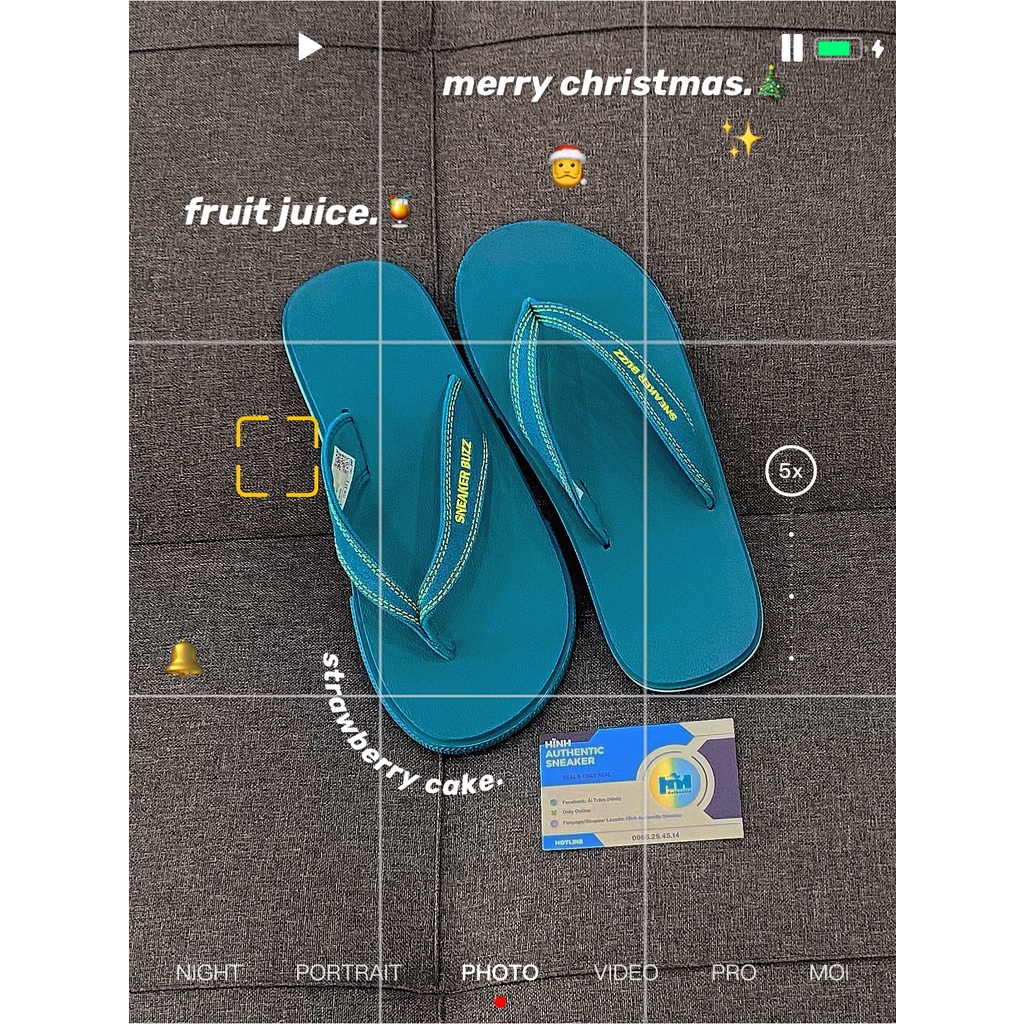 New - Dép Sneaker Buzz xanh quai xanh ngọc xỏ ngón chính hãng - 1SB0009