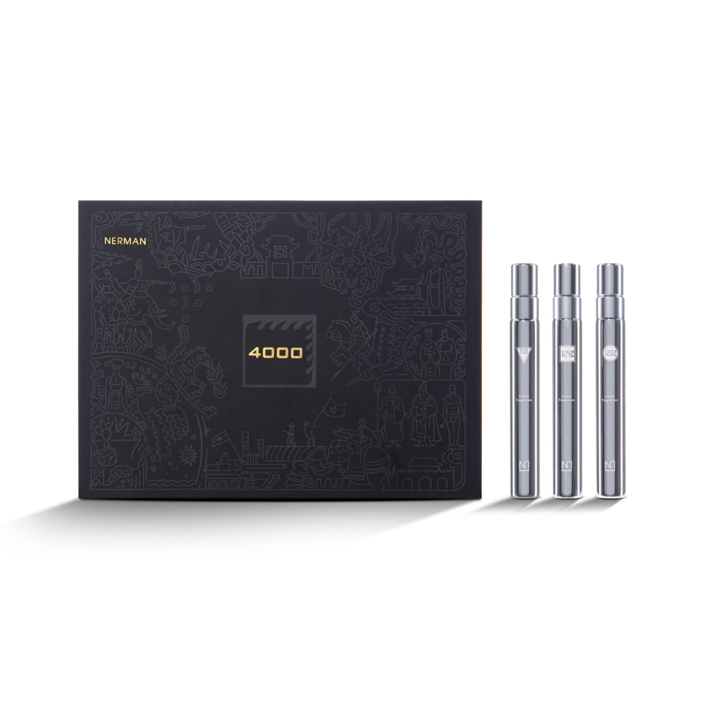 Bộ 3 Chai Nước Hoa Nam Nerman 4000 Hương Thơm Mạnh Mẽ Lôi Cuốn, Lưu Hương Tới 8h 10ml/chai - Chính Hãng