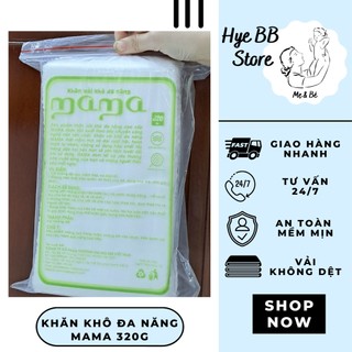 [HÀNG CHÍNH HÃNG] KHĂN VẢI KHÔ ĐA NĂNG MAMA (gói nhỏ 320 gram)