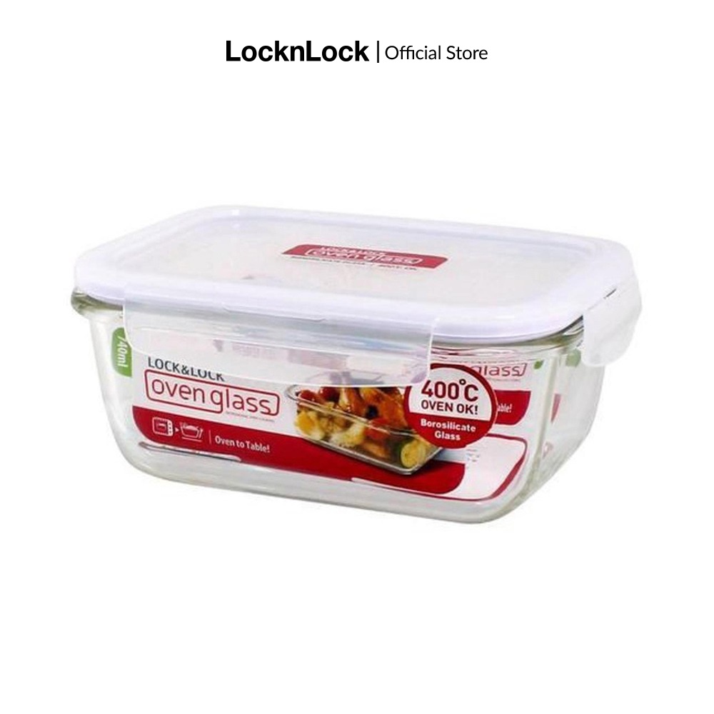Hộp thuỷ tinh chịu nhiệt hình chữ nhật Lock&Lock Glass Euro 700ml có chia ngăn LLG429D