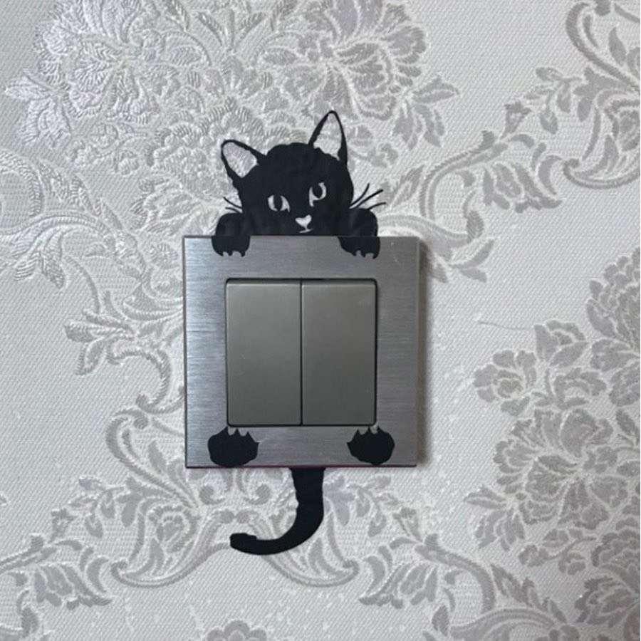 Trang trí ổ điện decal dán tường Lá Tre Shop trang trí công tắc hình thú