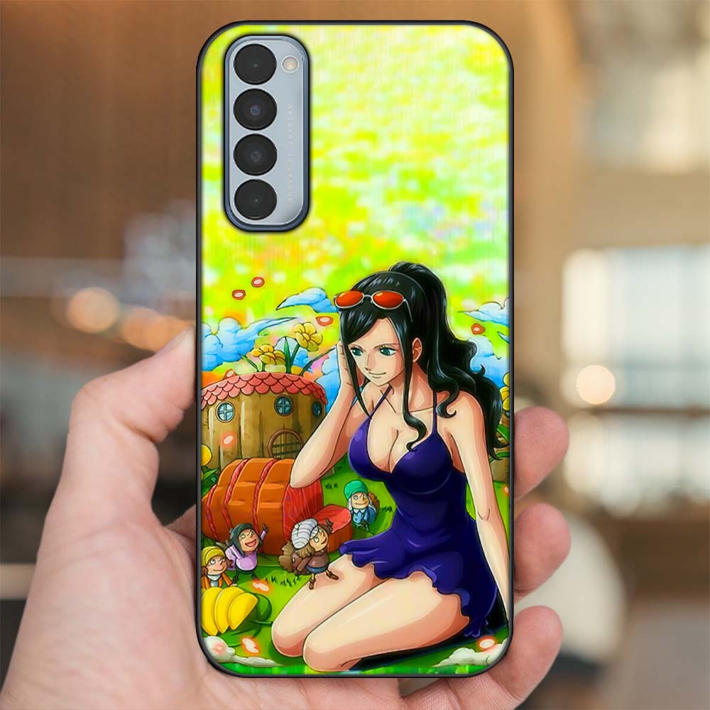 Ốp lưng Oppo Reno 4 Pro viền đen in hình Nico Robin One Piece Đảo Hải Tặc
