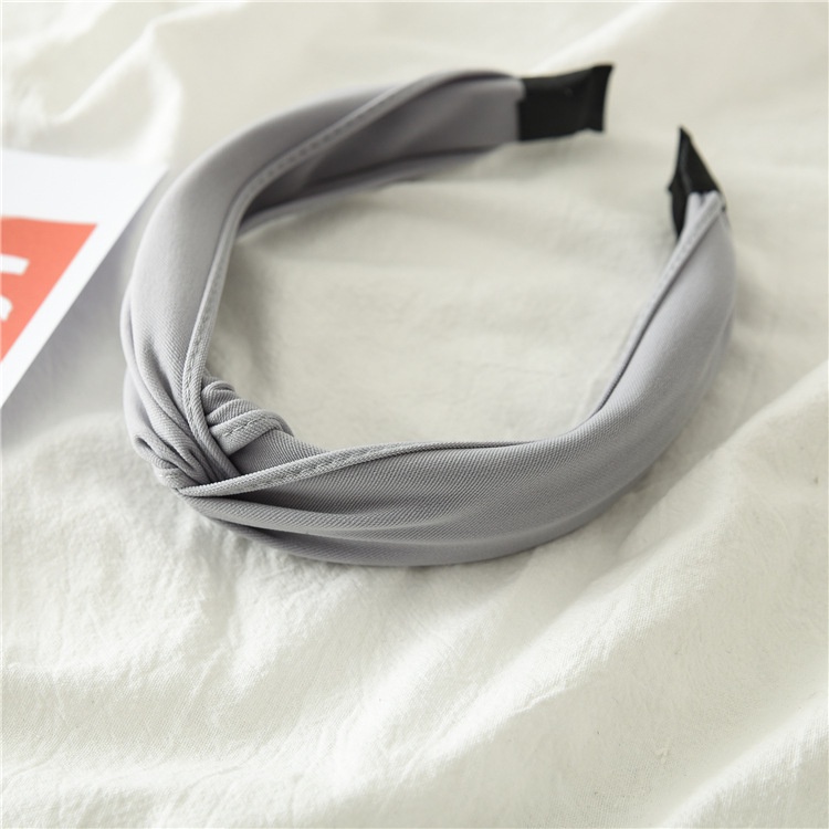 Băng Đô Vải Bản Rộng Thắt Nút Chéo Màu Trơn Chống Trượt 10 Màu Tùy Chọn Mới