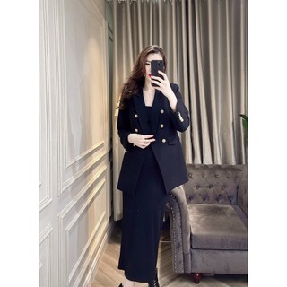 Blazer desing cúc tay 2 màu cao cấp, thời trang công sở cao cấp