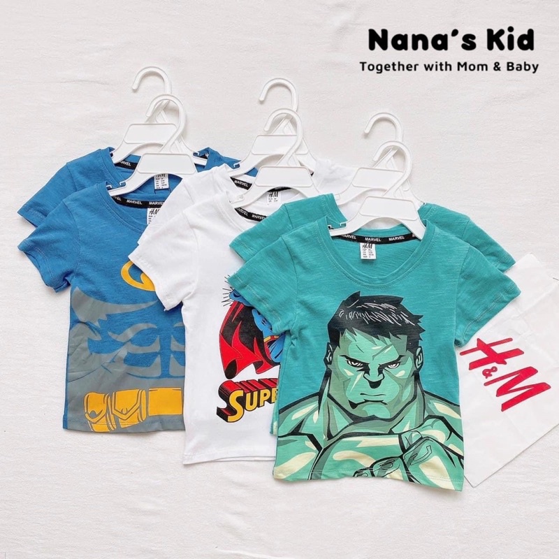 Set 3 áo cộc Hm xuất dư xịn siêu nhân Nana's Kid