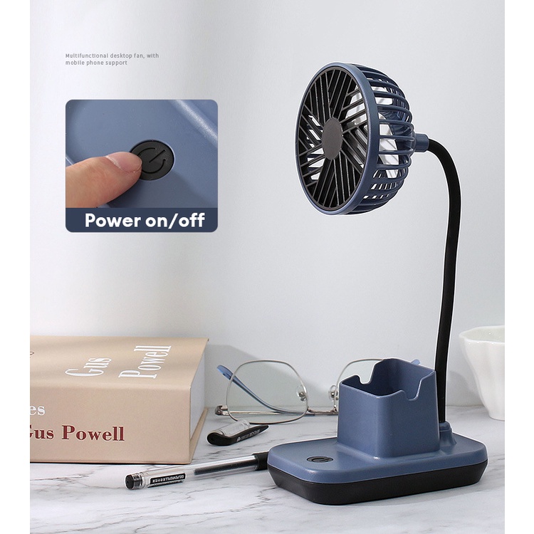 JIASHI Quạt Mini Để Bàn Có Thể Điều Chỉnh Kèm Giá Đỡ Bút Tiện Dụng