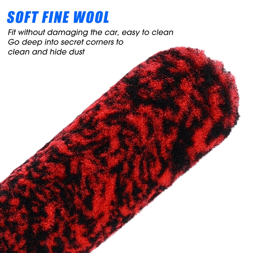 Bàn Chải Vệ Sinh Bánh Xe Hơi Cán Dài Bằng Len Cứng Có Thể Tháo Rời