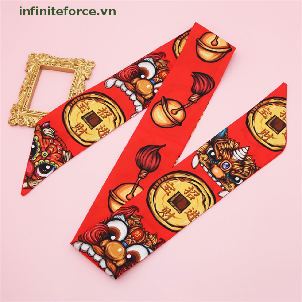 Khăn Quàng Cổ Vải Lụa In Hoạt Hình Thắt Nơ Ruy Băng Thời Trang Năm Mới Cho Nữ