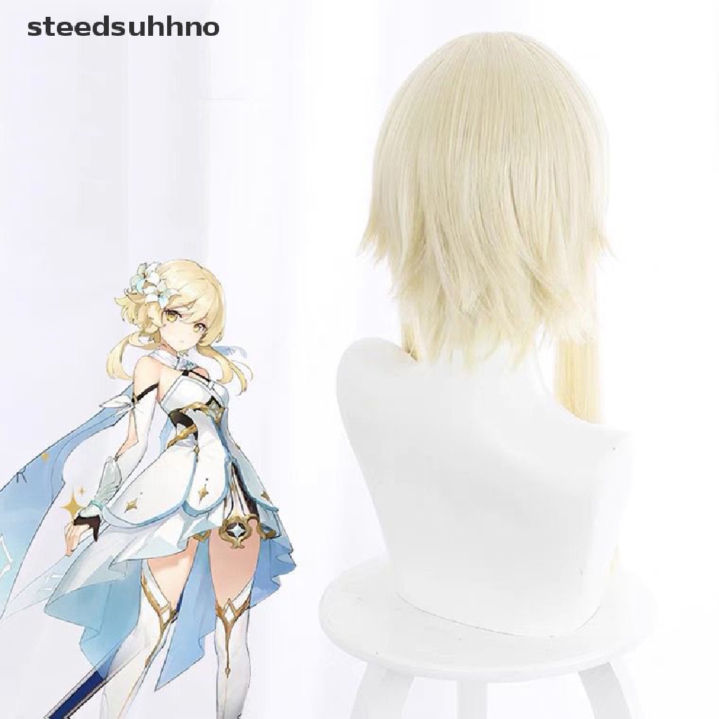 Tóc Giả Chịu Nhiệt Màu Vàng Dùng Hóa Trang Nhân Vật Lumine Aether Trong Anime Genshin Va Chạm hhno