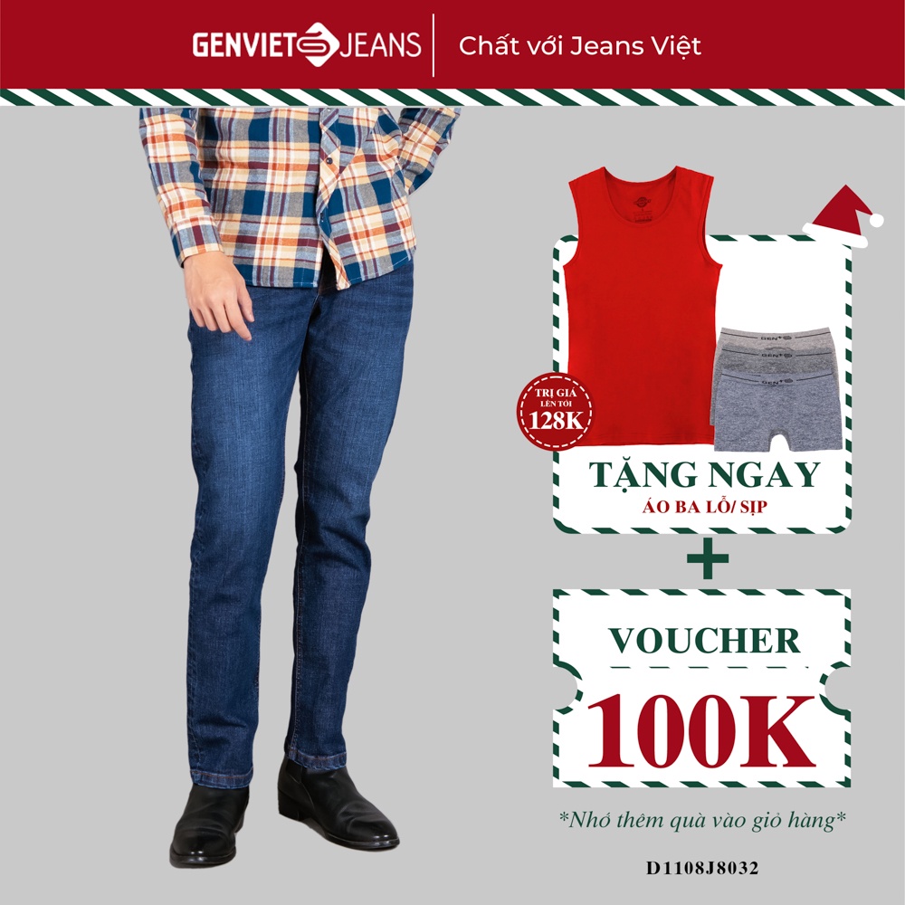Quần Jeans Nam GENVIET JEANS NAM Ống Col Đứng D1108J8032