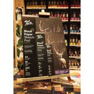 Giấy đen mont marte black paper - 140gsm - tờ lẻ - a4 / a3
